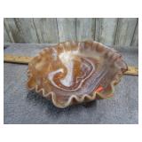 IMPERIAL SLAG GLASS FOOTED BOWL