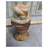 IMPERIAL SLAG GLASS OWL CANDY JAR