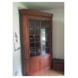 NICE EARLY PINE ANTIQUE CORNER CUPBOARD CABINET