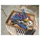 TRAY LOT OF PLIERS AND MISC TOOLS