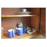 MISC GLASSWARE IN CABINET