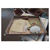 TRAY LOT WITH POST CARDS, PHOTOS