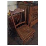 PRESSED BACK OAK CHAIR