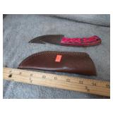 CUSTOM KNIFE W/ LEATHER SHEATH