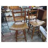 FOUR SWIVEL BAR STOOLS