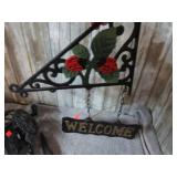 CAST IRON WELCOM SIGN & APPLE PEELER