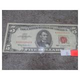 1963 SERIES RED SEAL $5 NOTE