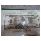 LOW NUMBERED UNCIRCULATED $10 BILL