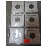 6-- INDIAN HEAD PENNIES