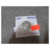 1867 NO RAYS SHIELD NICKEL