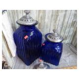 COBALT BLUE GLASS CANISTERS