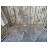 CRYSTAL DECANTER & GLASSES