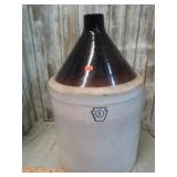 5 gal STONEWARE JUG -- HANDLE BROKEN