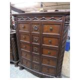 5 DRAWER CHEST -- DAMAGE TO TOP CORNER
