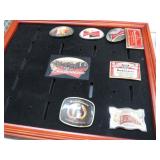 BUDWEISER BELT BUCKLES & DISPLAY