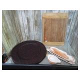 CHARGERS, CUTTING BOARD & CORN PLATES