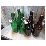 6-- FLIP TOP BEER BOTTLES