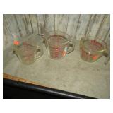 3-- PYREX MEASURING CUPS