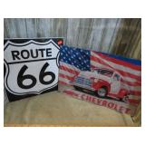 CHEVROLET & PORCELAIN ROUTE 66 SIGNS