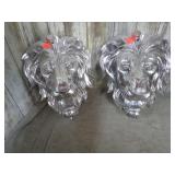 PAIR-- LION HEAD WALL DECOR