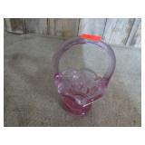 FENTON ROSE PINK DIAMOND LACE BASKET