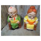 OLD MAN & WOMAN COOKIE JARS