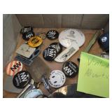 ADVT PINS, BUTTONS, KEY RINGS, ETC