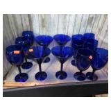 COBALT BLUE BOBLETS & MARTINI GLASSES
