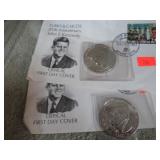 JFK TURKS & CAICOS 20th ANNIVERSARY STAMPS & COINS