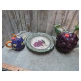 GRAPE PITCHER, CREAMER & BOWL