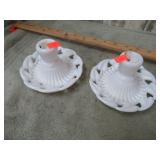 MILK GLASS CANDLE HOLDERS
