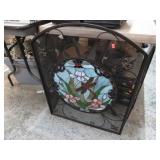 FIREPLACE SCREEN W/ STAINED GLASS