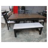 DINING ROOM TABLE W/ 4 CHAIRS & BENCH