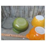 PIE PLATE & PYREX BOWLS