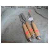 3-- WOOD CARVING CHISELS