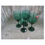 GREEN GLASS STEMWARE