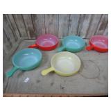 5-- GLASBAKE COLORED BOWLS