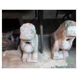 2-- 15" TALL MARBLE FOO DOG STATUES