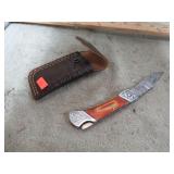 CUSTOM DAMASCUS LOCK BLADE KNIFE