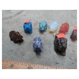 CARVED GEMSTONE ELEPHANT FIGURINES