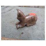 CARVED STONE CAT FIGURINE