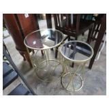 PAIR-- MIRROR TOP TABLES
