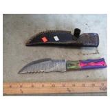 CUSTOM DAMASCUS SHEATH KNIFE