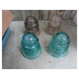 4-- GLASS INSULATORS