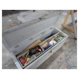 WOOD BOX W/ PAINT BRUSHES & ROLLERS