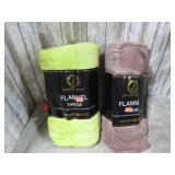 2-- FLANNEL THROW BLANKETS
