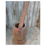 WOODEN MORTAR & PESTLE
