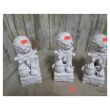 3-- PORCELAIN FOO DOG FIGURINES