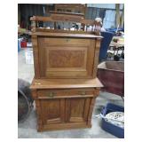 VICTORIAN WALNUT DROP FRONT SECRETARY DESK