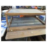 ANTIQUE OAK COUNTER DISPLAY CASE